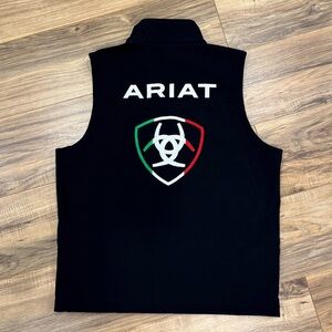 Ariat Men’s Mexico New Team Black Softshell Vest Size Medium